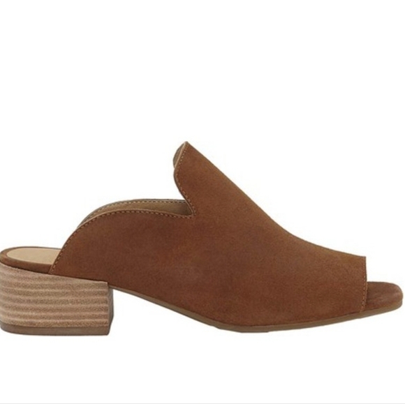 Lucky Brand "Like New" Noomrie Slide Suede Heeled  Sandals shoes sz 7M - Picture 1 of 13